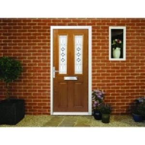 Wickes Malton Composite Door Oak 2 Panel 2085x840mm Right Op
