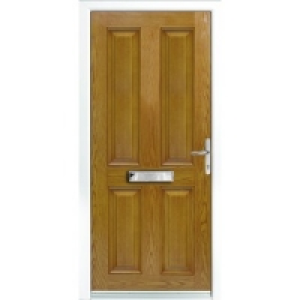 Wickes London Composite Door Oak 4 Panel 2085x840mm Left Ope
