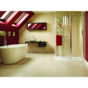 Wickes Crema Marfil Stone Effect Beige Satin Ceramic Wall &