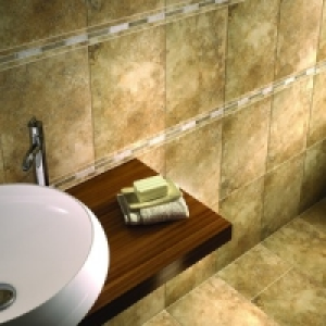 Wickes Antalia Beige Satin Ceramic Border Tile 300x50mm