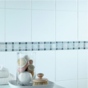 Wickes Toros Black & White Matt Marble Border Tile 65x305mm