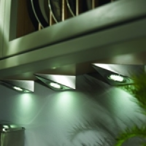 Wickes Delta Triangle LED Kitchen Light Set Satin Stainless