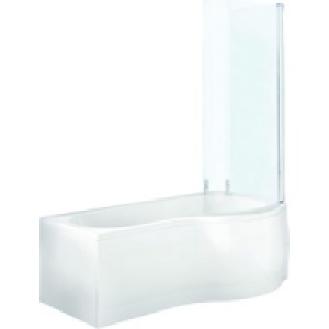 Wickes P Shaped Shower Bath End Panel White 700mm