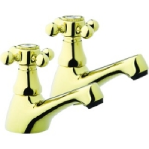 Wickes Classic Basin Taps Gold £29.99