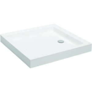Wickes High Level Cast Stone Shower Tray White 760mm