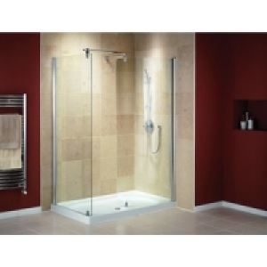 Wickes Walk-In Shower Enclosure Curved Panel with Silver Eff &pound;204.99