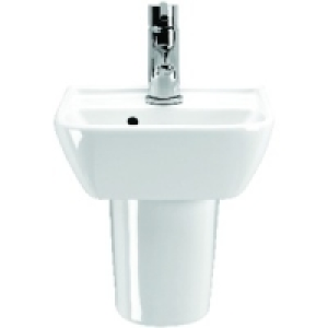 Wickes Renata Square Cloakroom Basin with Thin Semi Pedestal