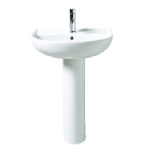 Wickes Renata Round Basin with Full Pedestal 500mm