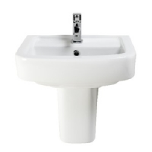Wickes Capri Thin Basin with Semi Pedestal 450mm