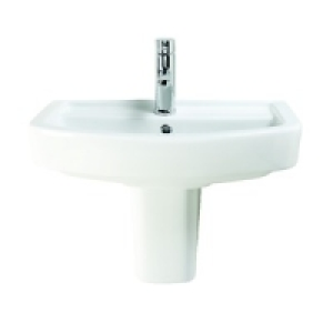 Wickes Capri Narrow Basin with Semi Pedestal 600mm