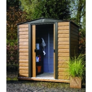 Rowlinson Woodvale Metal Apex Shed Brown 6x5 ft &pound;299.98