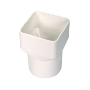 Wickes White Squareline To Roundline Downpipe Adaptor