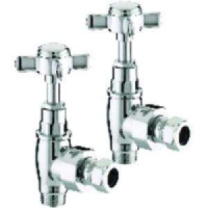 Cross Head Angled Radiator Valves - Chrome £15.99
