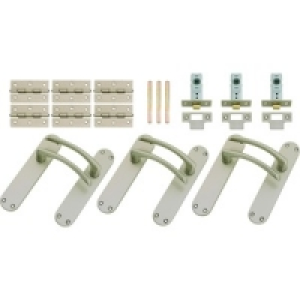 Wickes Sofia Latch Handle Satin Nickel 3 Pack