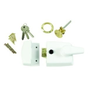 Wickes Night Latch Front Door Lock White 60mm
