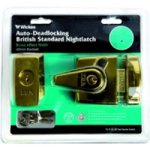 Wickes Auto Deadlock Night Latch Brass 40mm