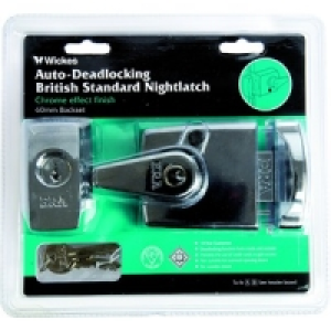 Wickes Auto Deadlock Night Latch Chrome 60mm