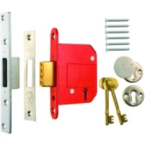Wickes 5 Lever Mortice Deadlock Chrome 64mm