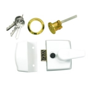 Wickes Night Latch Front Door Lock White 40mm