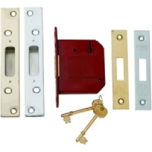 Wickes 5 Lever Mortice Deadlock Brass 76mm