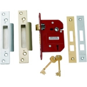 Wickes 5 Lever Mortice Sashlock Brass 76mm