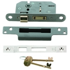 Wickes 5 Lever Mortice Sashlock Satin Finish 64mm