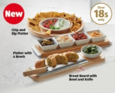 Bamboo and Porcelain Serveware