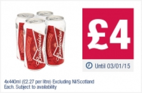 Budweiser Cans £8.00