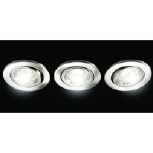 Wickes Fire Rated Tilt Downlight Brushed Chrome 3 Pack £29.99