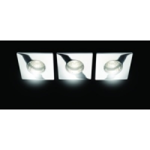 Wickes Keswick Fixed Square Bathroom Downlight Chrome 3 Pack £17.99