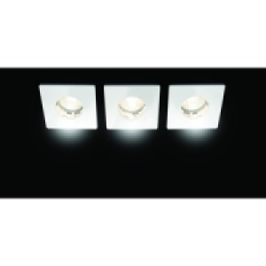 Wickes Keswick Fixed Square Bathroom Downlight White 3 Pack £17.99