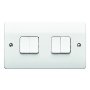 MK K4874RPWHI 10A Light Switch 4 Gang 2 Way