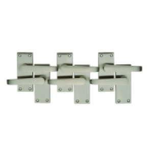 Wickes Toronto Triple Latch Handle Set Satin Nickel 3 Pack £19.99