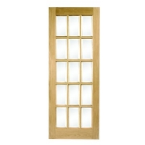 Wickes Hexham Internal Oak Veneer Door Glazed 15 Lite 1981x6