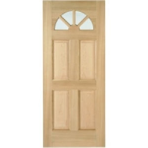 Wickes Carolina External Oak Veneer Door Glazed 4 Panel 1981
