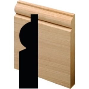 Wickes Real Oak Veneer Torus Skirting 15x120x2400mm Pack 2