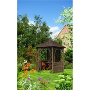 Rowlinson Willow Gazebo 6 Sided 2.7x2.5x2.2m Brown