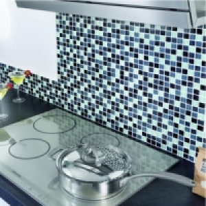 Wickes Black & White Gloss Glass Mosaic Tile 300x330mm