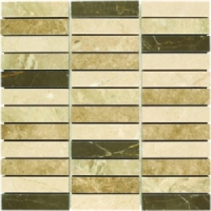 Wickes Milano Beige & Brown Polished Marble Brick Mosaic Til £22.75