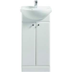 White Gloss Vanity Unit & Basin 450mm