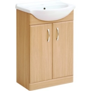 Wickes Vanity Unit Light Oak Effect 525mm