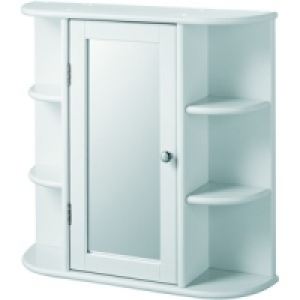 Wickes Bathroom Single Mirror Cabinet with 6 Shelves White 5 £69.99