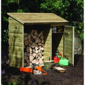 Forest Garden Large Log Store with Tool Storage 1520x1760x69