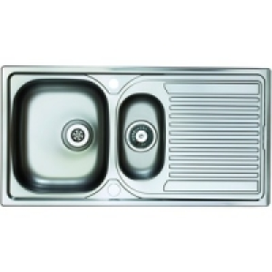Wickes 1 1/2 Bowl Reversible Kitchen Sink Stainless Steel