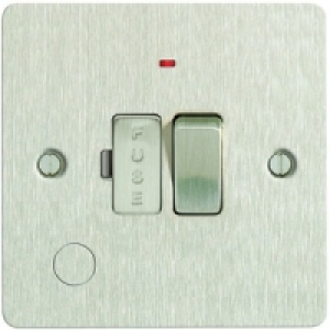 Wickes 13A Switched Fused Socket + LED Screwed Flat Plate Br