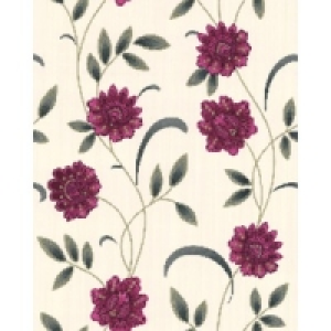 Graham & Brown Premier Sadie Decorative Wallpaper Red/Cream