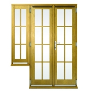 Wickes Albery Georgian Bar Solid Oak French Doors 9ft With 2 £2.79