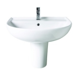Wickes Renata Round Basin with Semi Pedestal 550mm