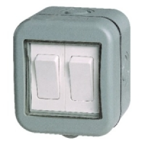Masterplug IP55 10A Switch 2 Gang 2 Way WPB42 &pound;8.99