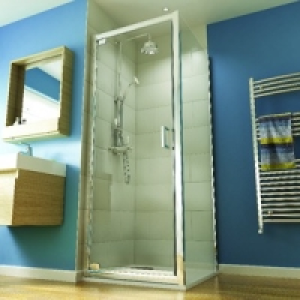 Wickes Square Pivot Semi Frameless Enclosure Chrome 760mm
